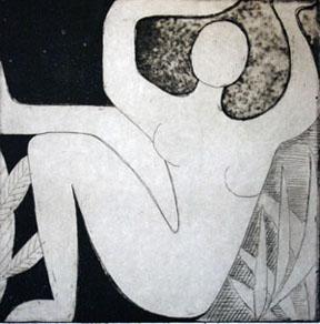 One of a series of four etchings of caryatids.