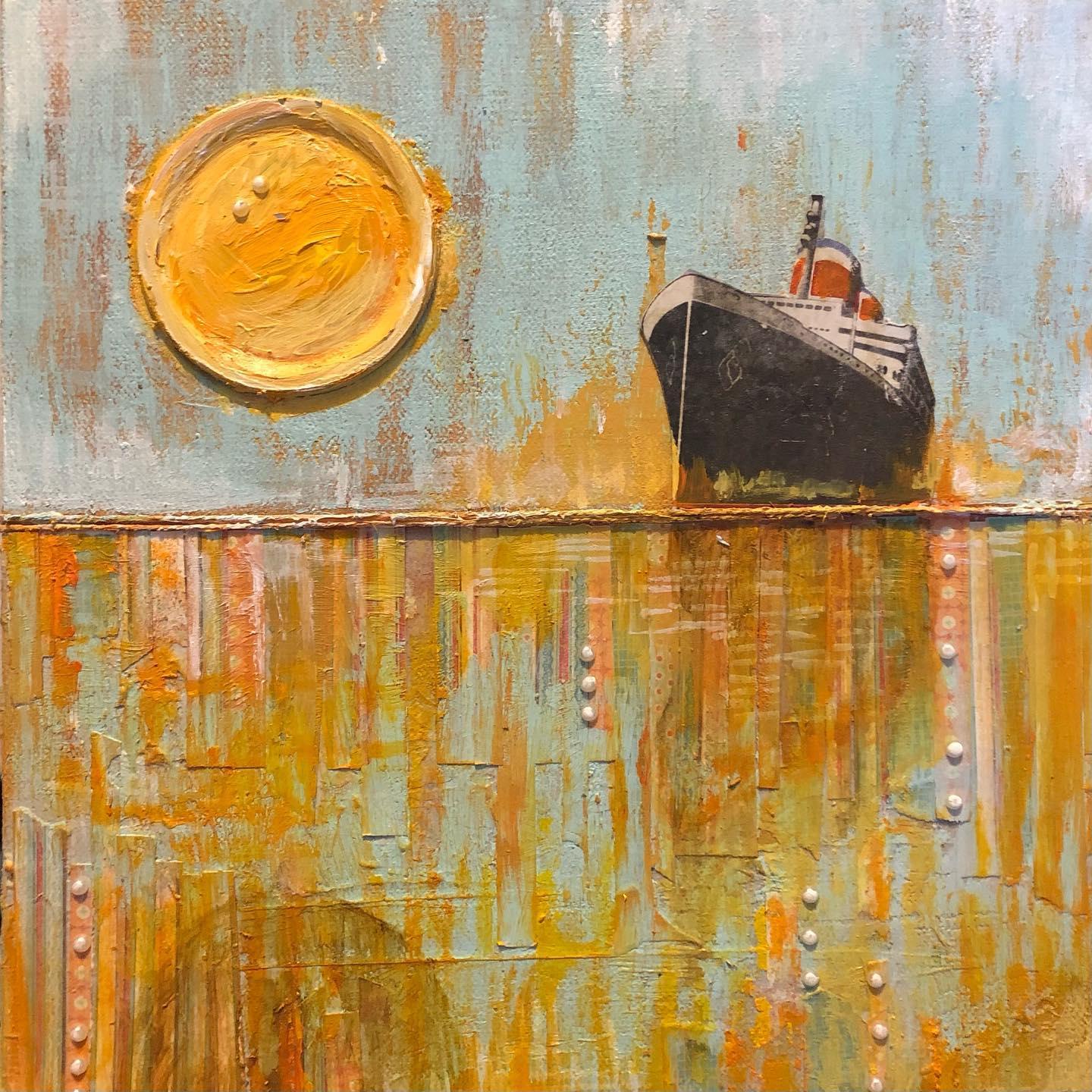 A piece of my current project, "Purge," a fresh series of abstract mixed media paintings. I’m taking back art as a form of play and expression, breathing new life into old materials that have been gathering over the past ten years, about the same amount of time since I graduated from college and set foot into the workforce.