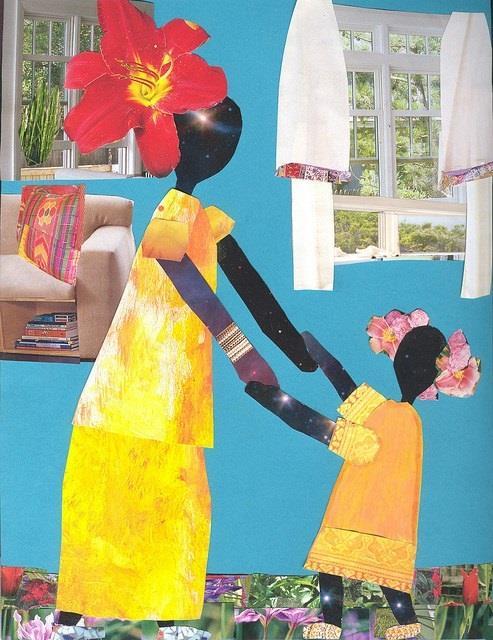 This is a collage on paper