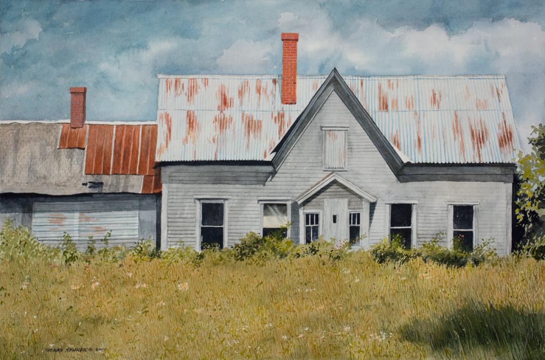 This abandoned house is at the end of a road in West Burke, VT. I was there to visit my brother-in-law. It was a striking image in a particularly beautiful area.