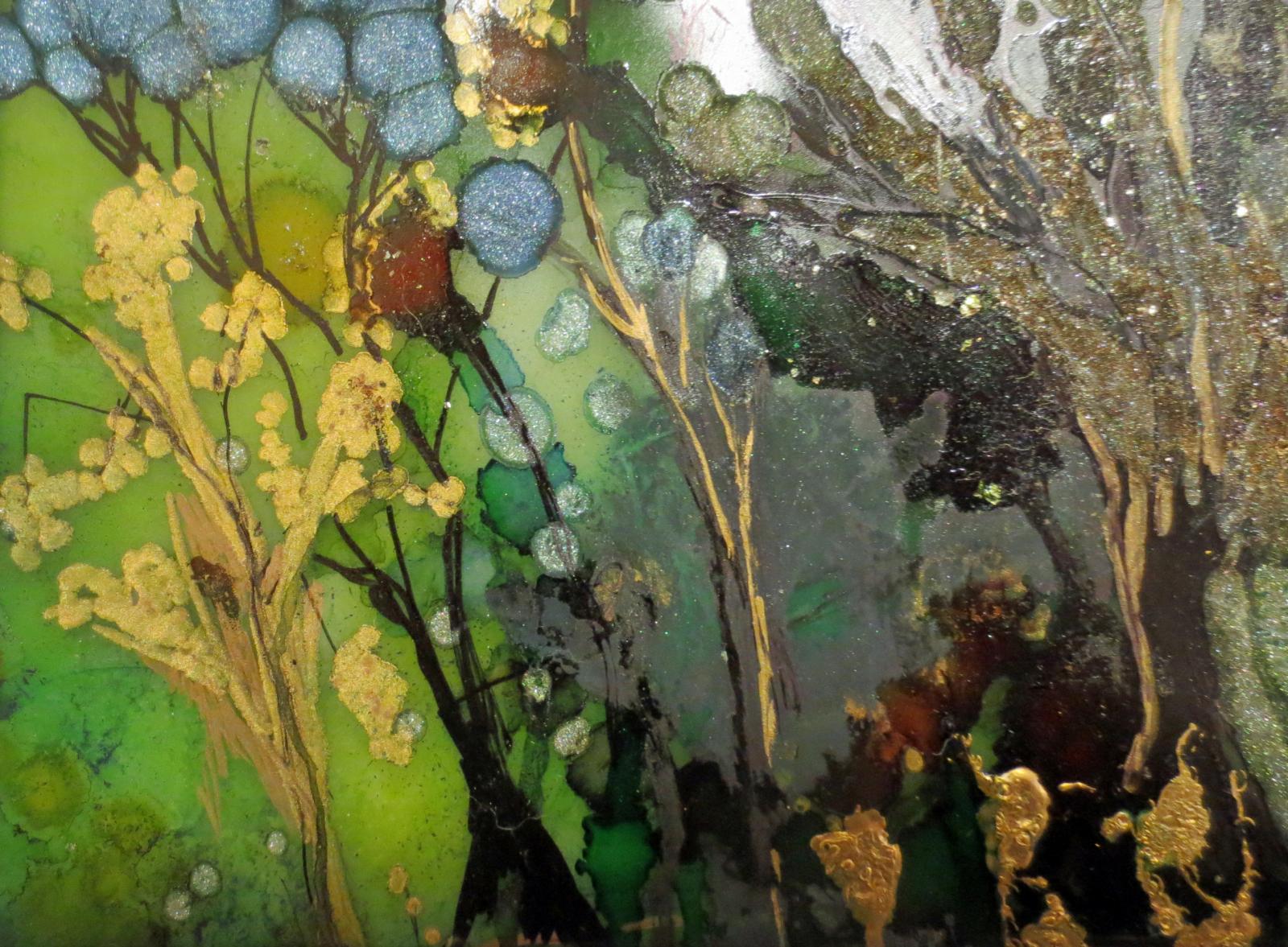 Oil based inks and alcohol inks on graphix