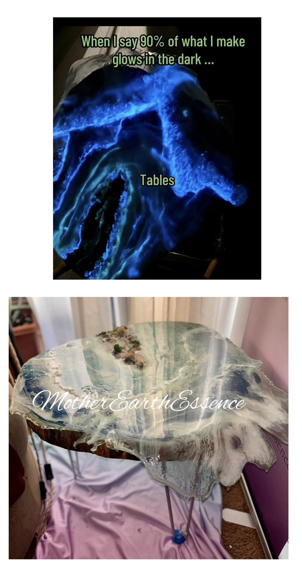 3D Resin Glow in the Dark Resin Wave Table
