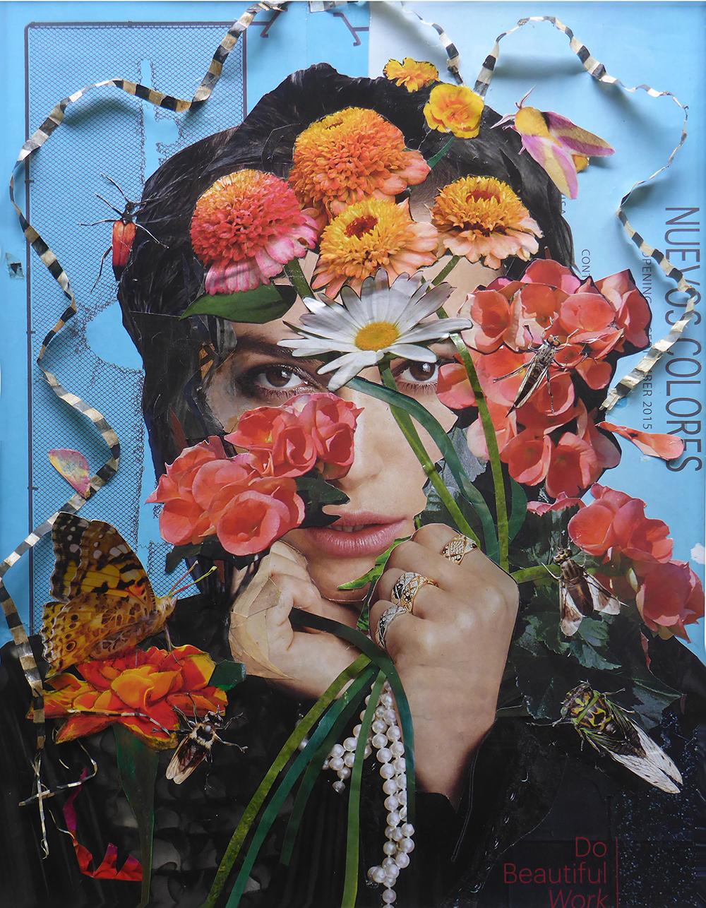Paper collage with found objects