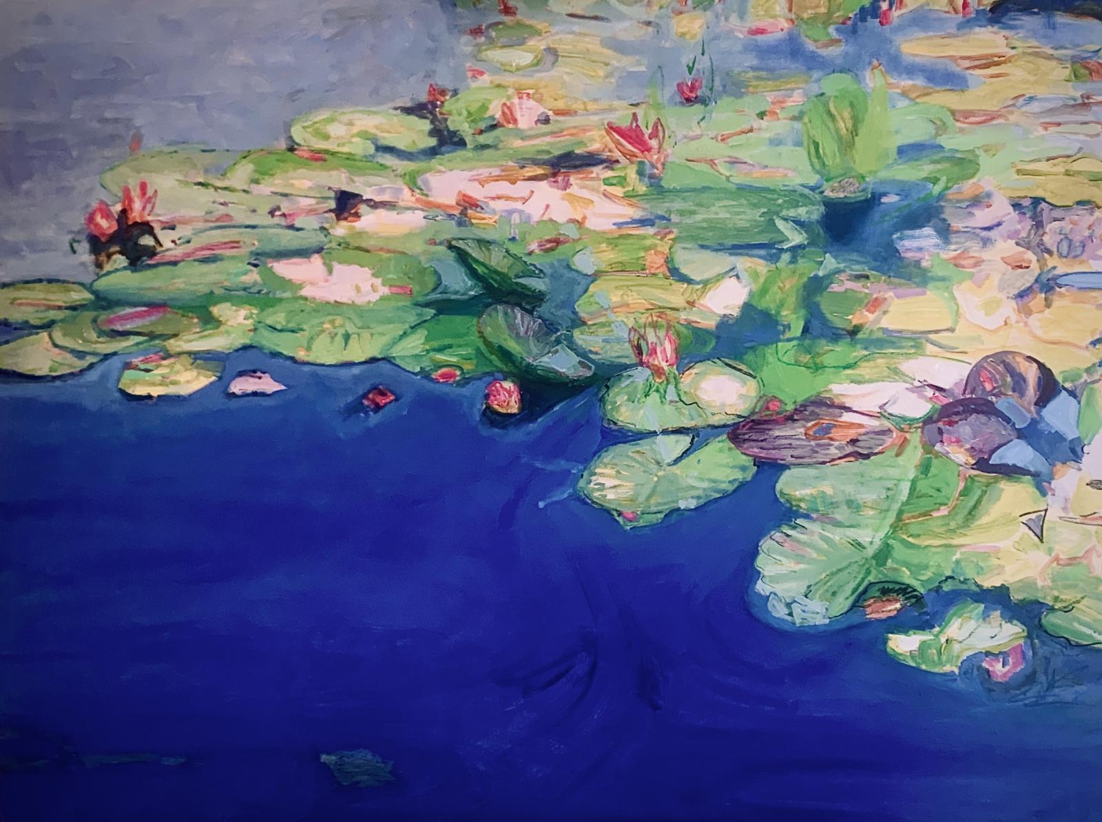 An interpretation of a place I visited, a beautiful Koi Pond at Swamis in San Diego.