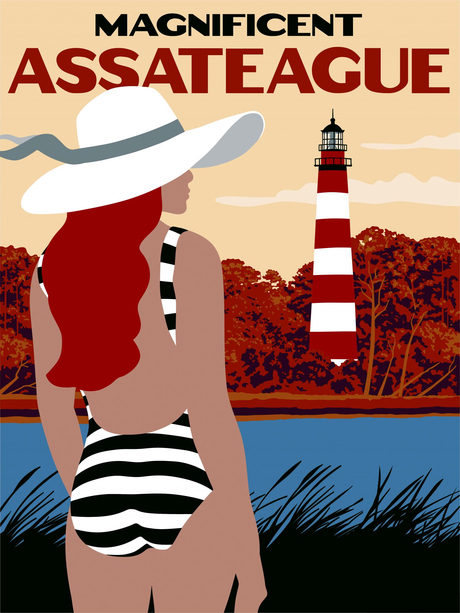 Silkscreen print celebrating Assateague National Seashore