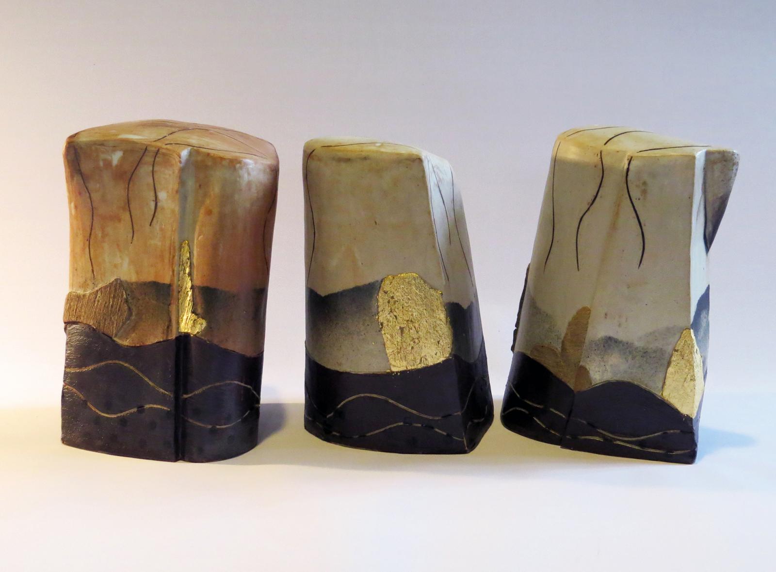 3 Piece Sculptural Vases influenced by the stark landscape of the HImalayas