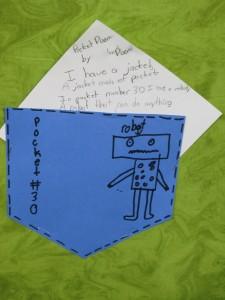 Third grade student poem and pocket art, Northfield Elementary School, Ellicott City, MD

Mentor Poem: "Eliza's Jacket" by Calef Brown