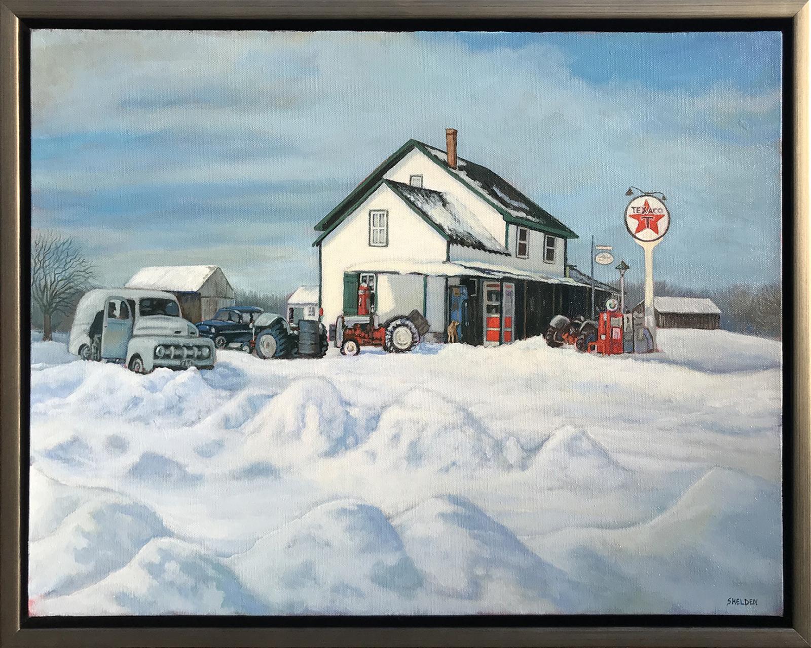 This painting is of the Old Jones Store up at Chaneyville Road in Calvert County. The original slide source came from a local farmer and is dated around 1958.