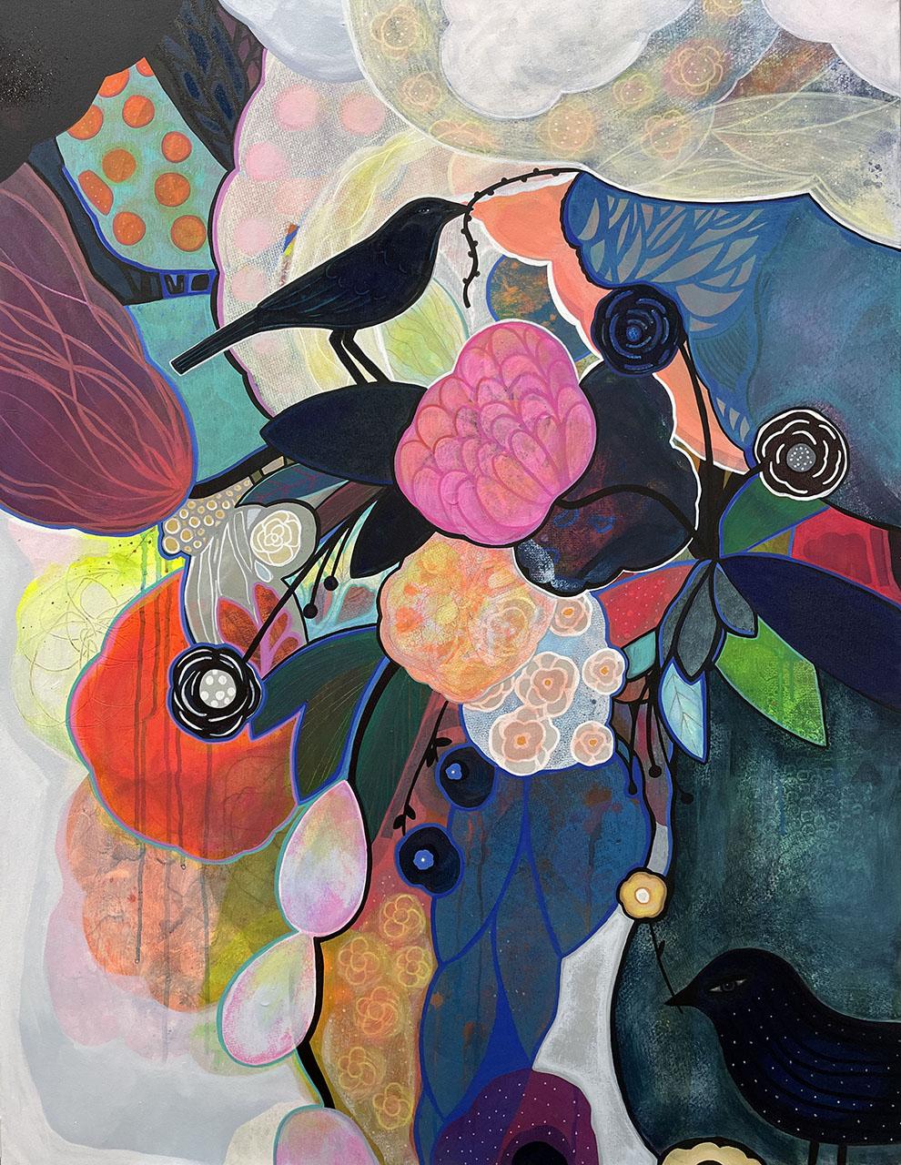 This painting is about the unique purpose each of us carries, the invisible thread that pulls us toward growth, connection, and truth. 