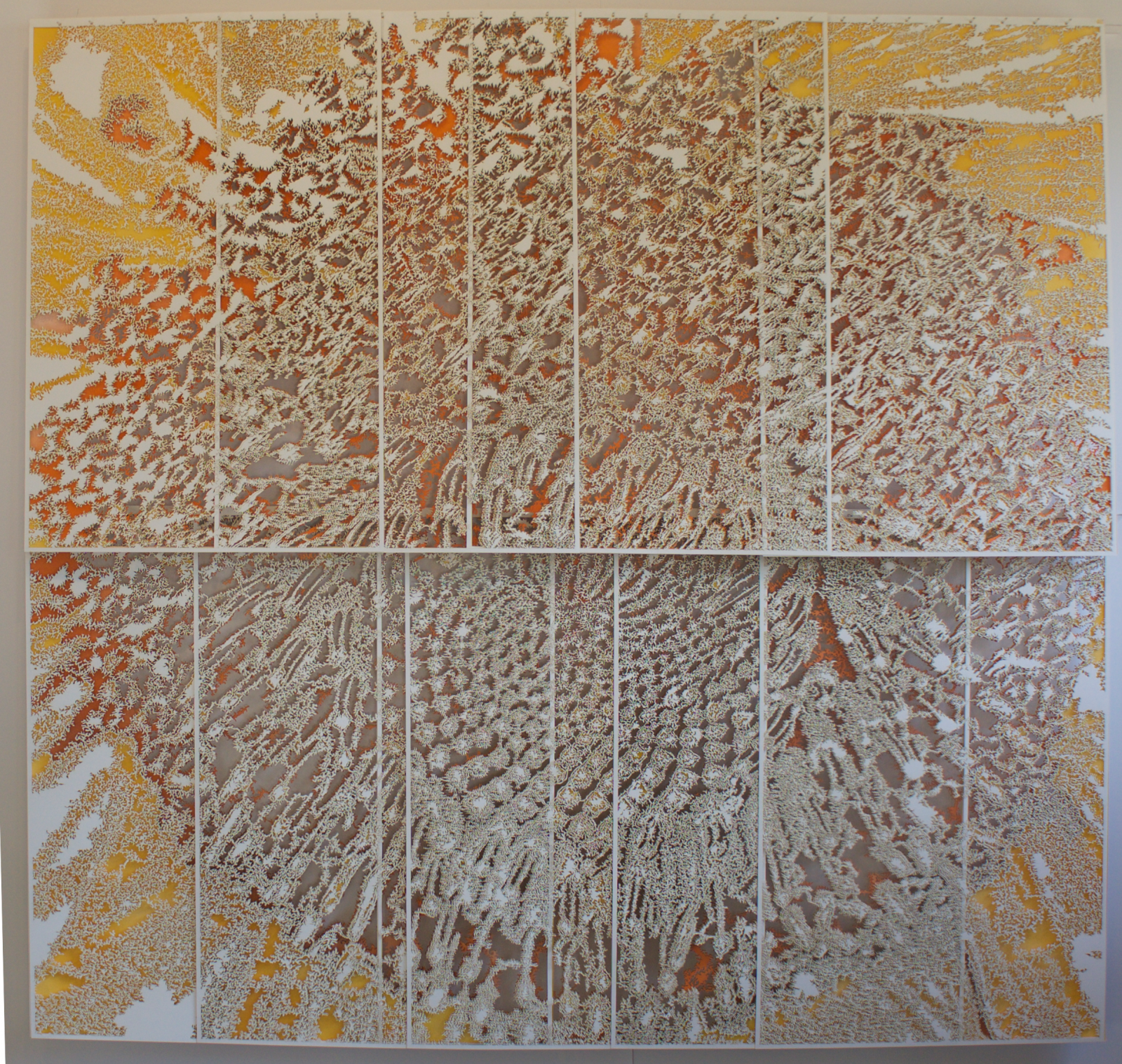 Multilayered Cut Paper Sculpture of Sunflower