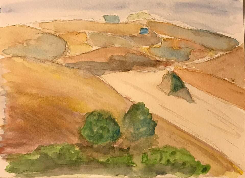 This is a water color sketch done while staying in Tuscany