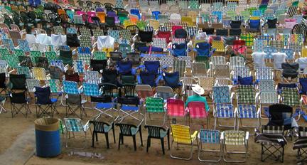 Audience of one awaiting a concert